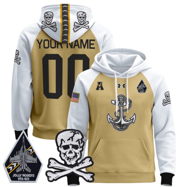 Navy Midshipmen 2024 Custom Pullover Stitched Hoodie - Stitched Gold Alternate