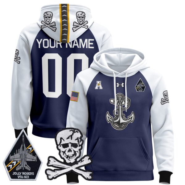 Navy Midshipmen 2024 Custom Pullover Stitched Hoodie - Stitched Navy Alternate
