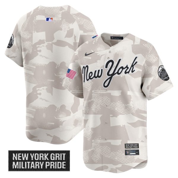 New York Mets 2025 Armed Forces Day Vapor Premier Limited Jersey Stitched Camo Team