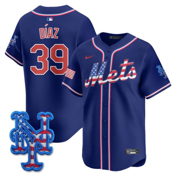 New York Mets 2025 Fourth of July Vapor Premier Limited Jersey Stitched Royal Edwin Diaz
