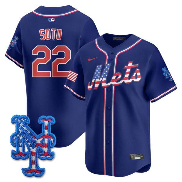 New York Mets 2025 Fourth of July Vapor Premier Limited Jersey Stitched Royal Juan Soto