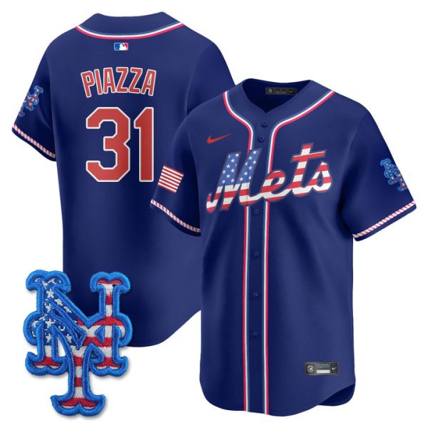 New York Mets 2025 Fourth of July Vapor Premier Limited Jersey Stitched Royal Mike Piazza
