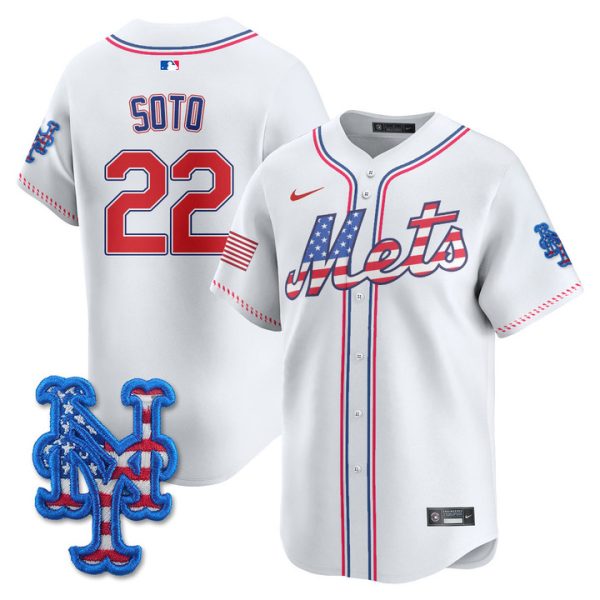 New York Mets 2025 Fourth of July Vapor Premier Limited Jersey Stitched White Juan Soto