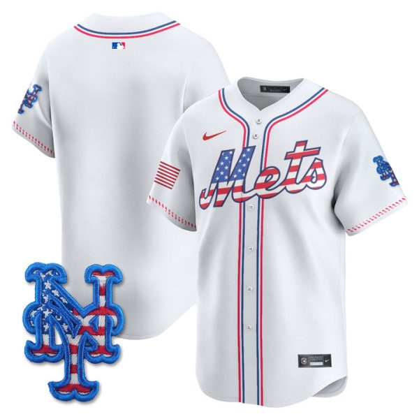 New York Mets 2025 Fourth of July Vapor Premier Limited Jersey Stitched White Team