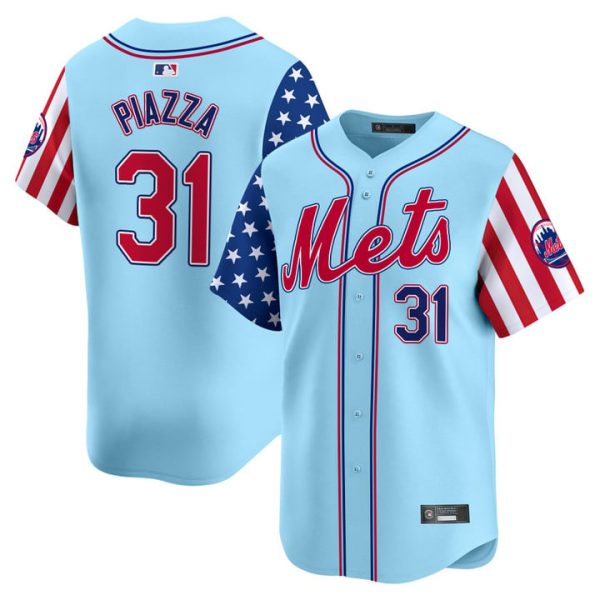 New York Mets 2025 Independence Day Vapor Premier Limited Jersey Stitched Blue Mike Piazza