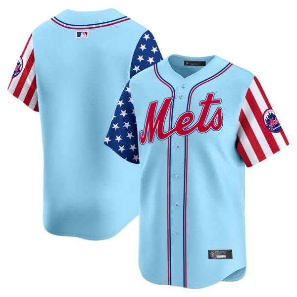 New York Mets 2025 Independence Day Vapor Premier Limited Jersey Stitched Blue Team