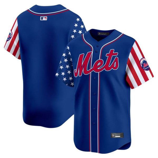 New York Mets 2025 Independence Day Vapor Premier Limited Jersey Stitched Royal Team
