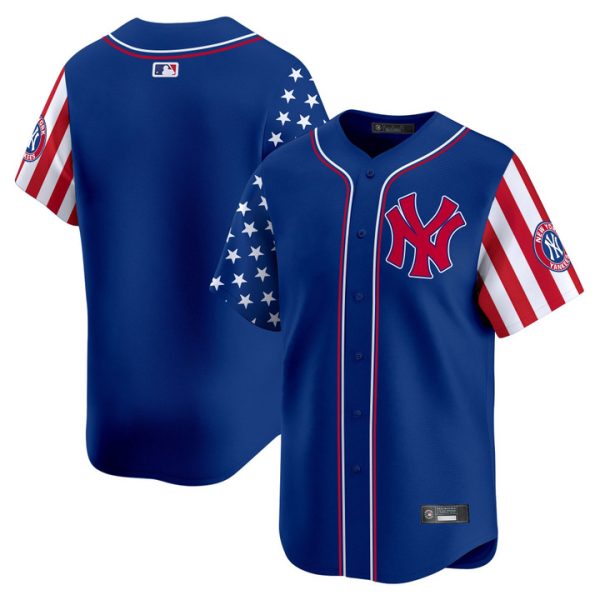 New York Yankees 2025 Independence Day Vapor Premier Limited Jersey Stitched Royal Team