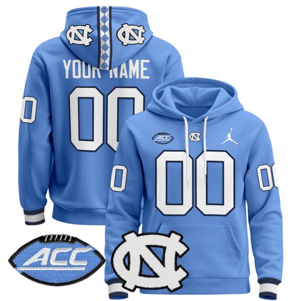 North Carolina Tar Heels 2024 Custom Pullover Stitched Hoodie - Blue