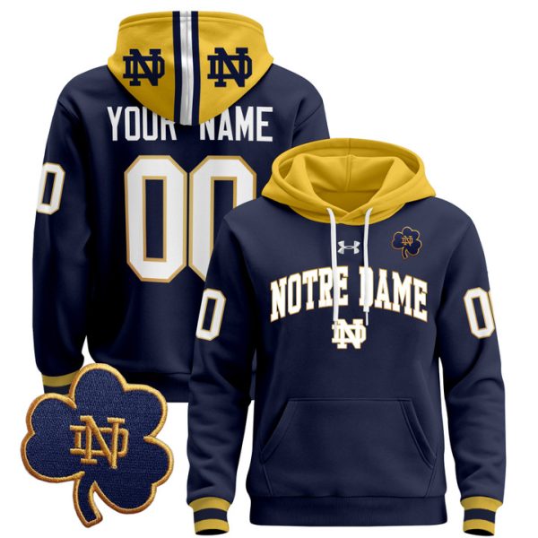 Notre Dame Fighting Irish 2024 Custom Pullover Stitched Hoodie - Navy