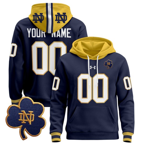Notre Dame Fighting Irish 2024 Custom Pullover Stitched Hoodie - Navy
