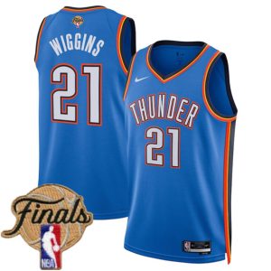 Oklahoma City Thunder #21 Aaron Wiggins Blue 2025 Icon Edition Stitched Basketball Jersey