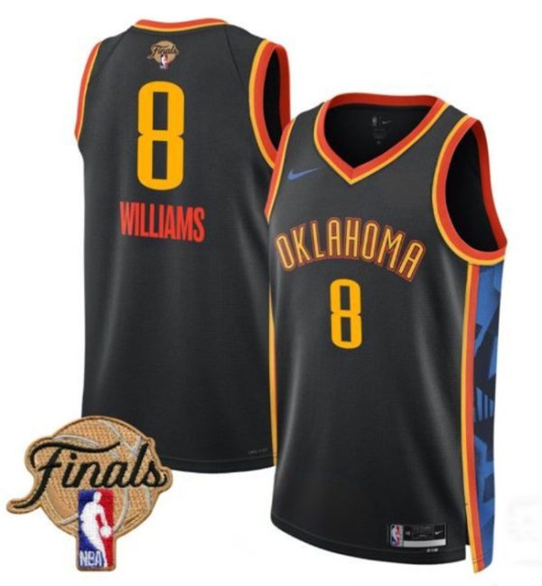 Oklahoma City Thunder #8 Jalen Williams Black 2025 Finals City Edition Stitched Basketball Jersey