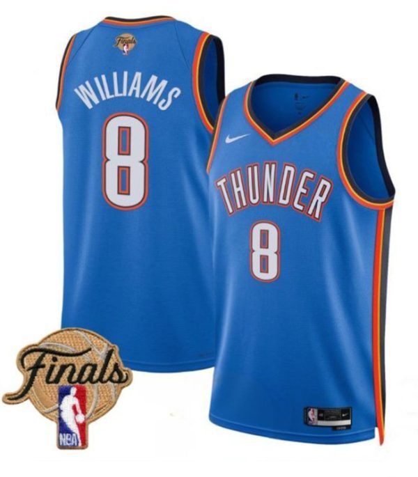 Oklahoma City Thunder #8 Jalen Williams Blue 2025 Finals Icon Edition Stitched Basketball Jersey
