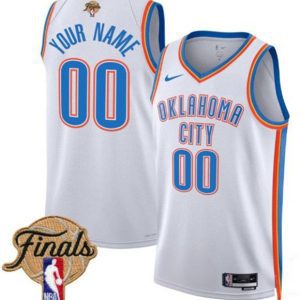 Oklahoma City Thunder Active Player Custom White 2025 Association Edition Stitched Basketball Jersey