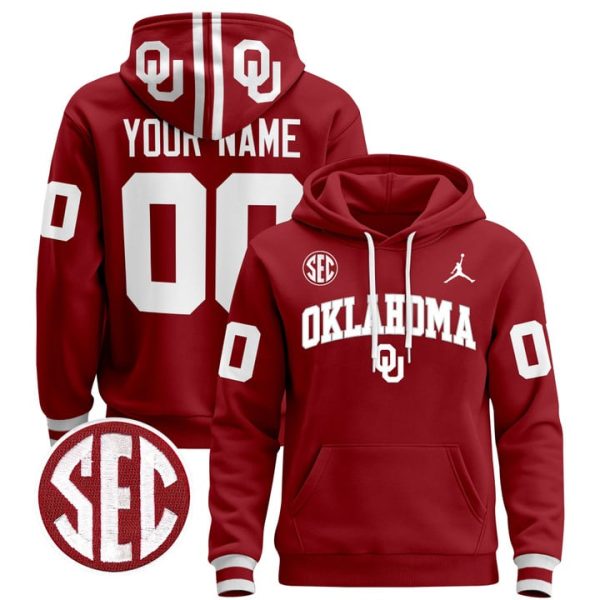 Oklahoma Sooners 2024 Custom Pullover Stitched Hoodie - Crimson