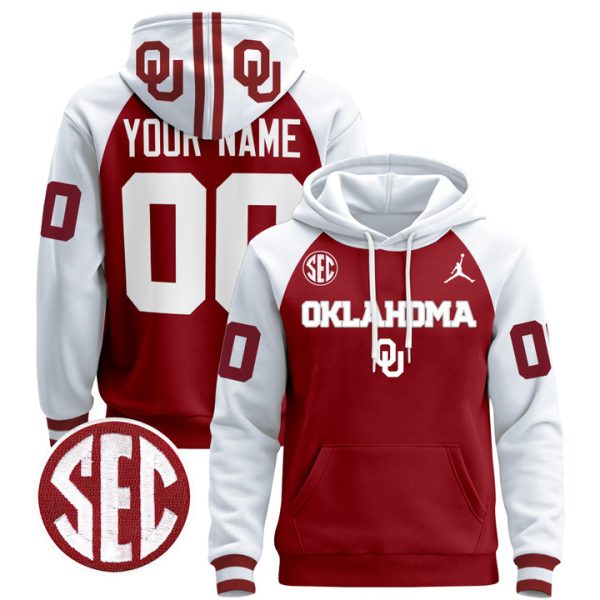 Oklahoma Sooners 2024 Custom Pullover Stitched Hoodie - Crimson Alternate