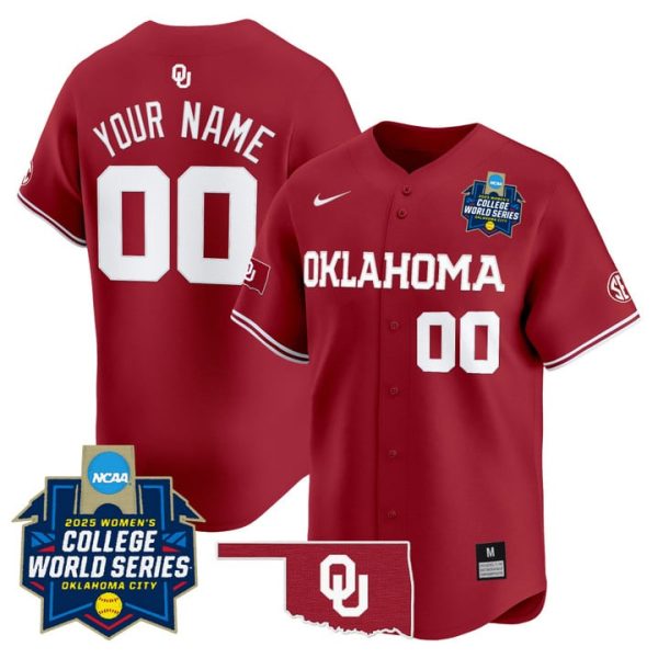 Oklahoma Sooners Softball 2025 World Series (WCWS) Vapor Premier Limited Custom Jersey Stitched Crimson