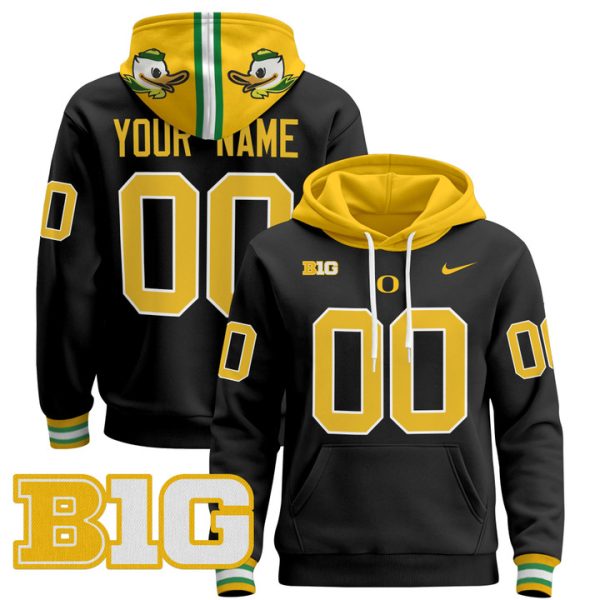 Oregon Ducks 2024 Custom Pullover Stitched Hoodie - Black