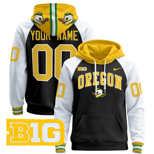Oregon Ducks 2024 Custom Pullover Stitched Hoodie - Black Alternate