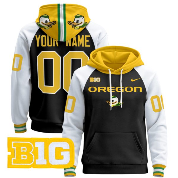 Oregon Ducks 2024 Custom Pullover Stitched Hoodie - Black Alternate
