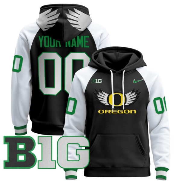 Oregon Ducks 2024 Custom Pullover Stitched Hoodie - Black Alternate