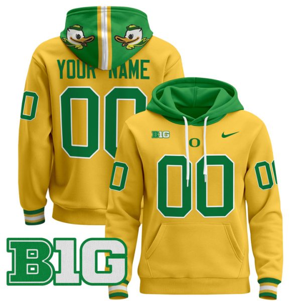 Oregon Ducks 2024 Custom Pullover Stitched Hoodie - Gold