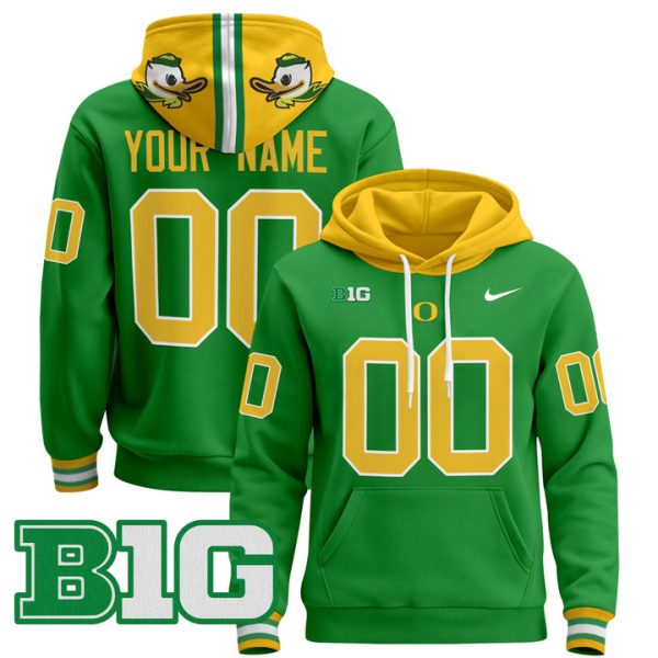 Oregon Ducks 2024 Custom Pullover Stitched Hoodie - Green