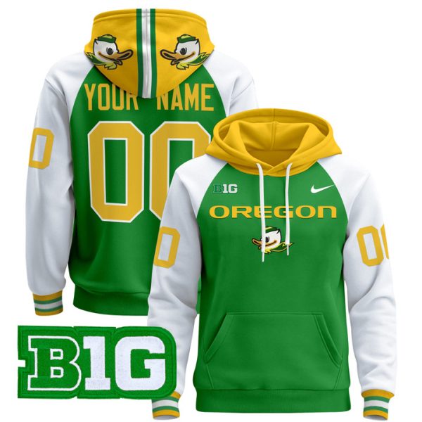 Oregon Ducks 2024 Custom Pullover Stitched Hoodie - Green Alternate