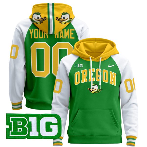 Oregon Ducks 2024 Custom Pullover Stitched Hoodie - Green Alternate