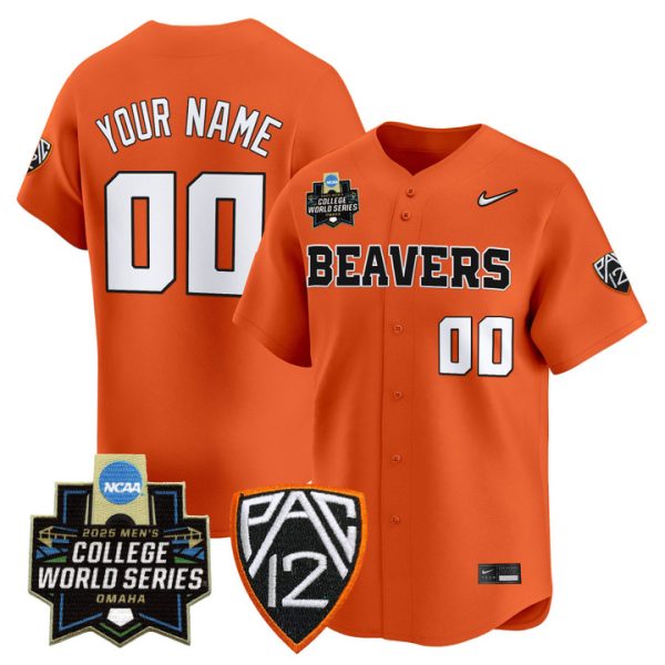 Oregon State Beavers 2025 World Series Vapor Premier Limited Custom Jersey Stitched Orange