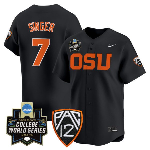 Oregon State Beavers 2025 World Series Vapor Premier Limited Jersey Stitched Black AJ Singer