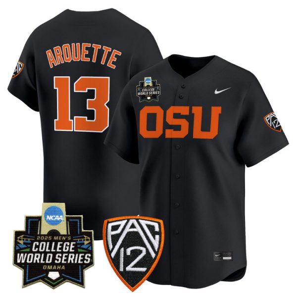 Oregon State Beavers 2025 World Series Vapor Premier Limited Jersey Stitched Black Aiva Arquette