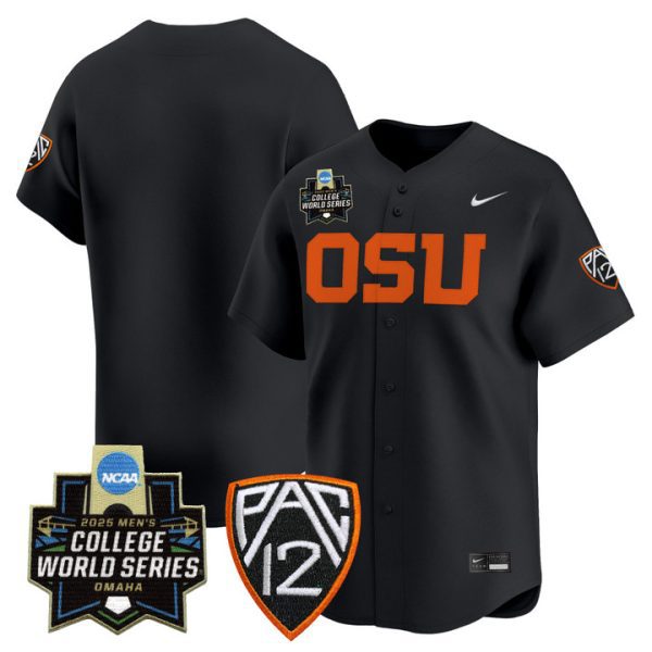 Oregon State Beavers 2025 World Series Vapor Premier Limited Jersey Stitched Black Team