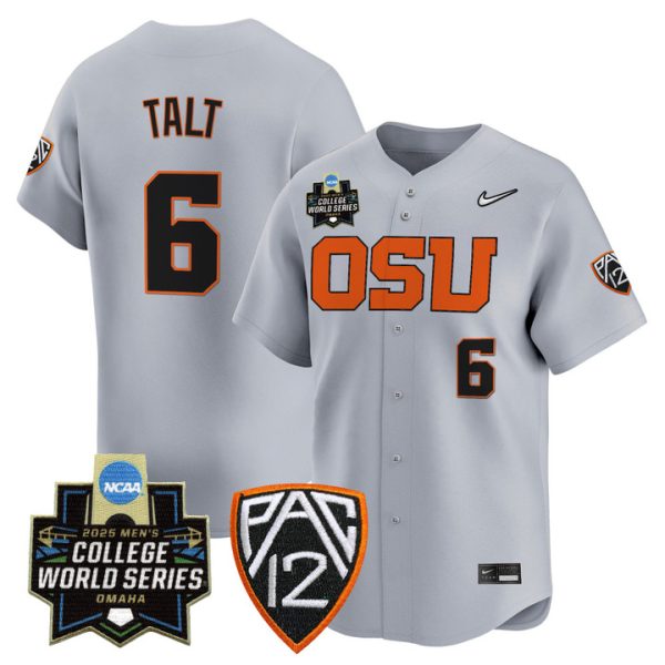 Oregon State Beavers 2025 World Series Vapor Premier Limited Jersey Stitched Gray Easton Talt