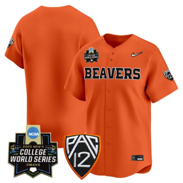 Oregon State Beavers 2025 World Series Vapor Premier Limited Jersey Stitched Orange Team