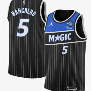 Orlando Magic #5 Paolo Banchero Black 2025 New Generation of Magic Stitched Basketball Jersey