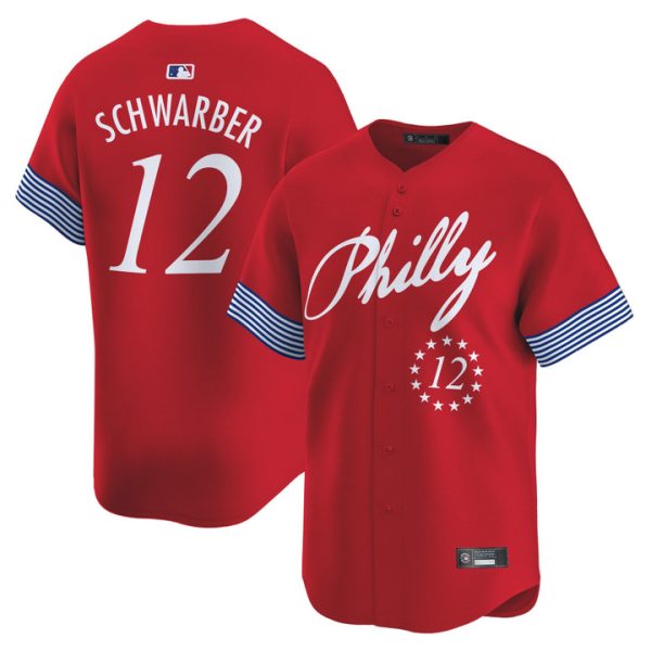 Philadelphia Phillies 2025 Independence Day Vapor Premier Limited Jersey V2 Stitched Red Kyle Schwarber
