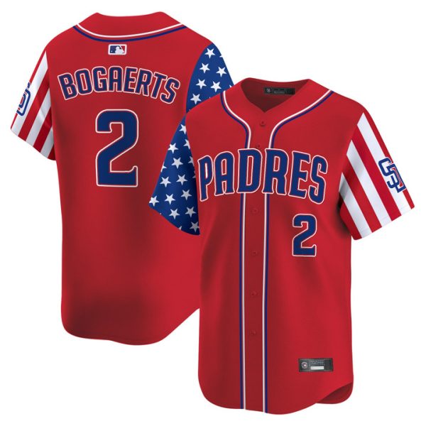San Diego Padres 2025 Independence Day Vapor Premier Limited Jersey Stitched Red Xander Bogaerts