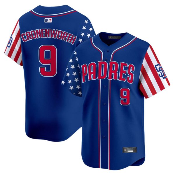 San Diego Padres 2025 Independence Day Vapor Premier Limited Jersey Stitched Royal Jake Cronenworth