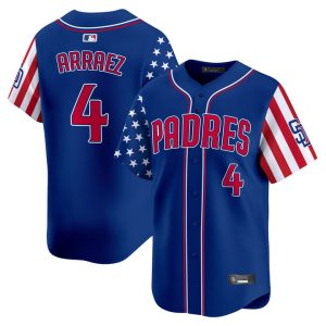 San Diego Padres 2025 Independence Day Vapor Premier Limited Jersey Stitched Royal Luis Arraez