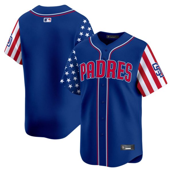 San Diego Padres 2025 Independence Day Vapor Premier Limited Jersey Stitched Royal Team