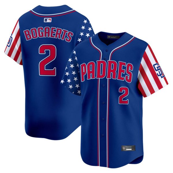 San Diego Padres 2025 Independence Day Vapor Premier Limited Jersey Stitched Royal Xander Bogaerts