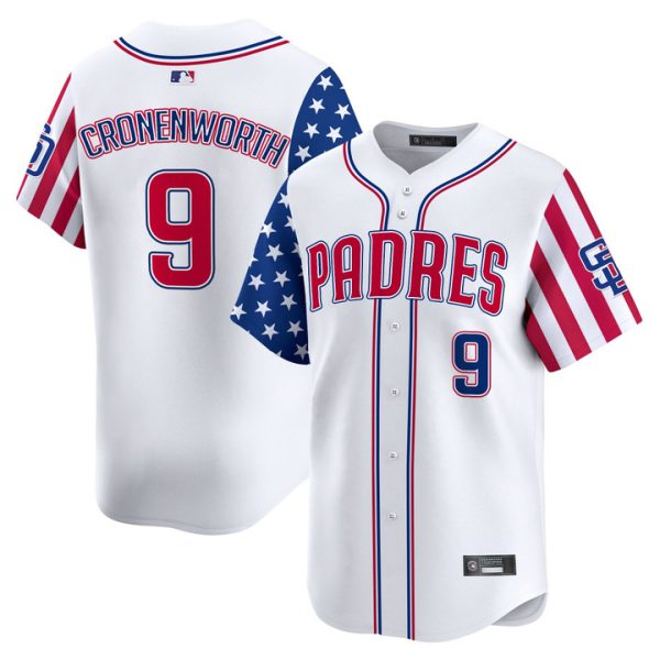 San Diego Padres 2025 Independence Day Vapor Premier Limited Jersey Stitched White Jake Cronenworth