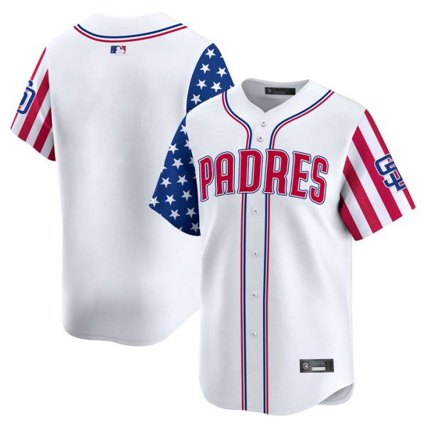 San Diego Padres 2025 Independence Day Vapor Premier Limited Jersey Stitched White Team