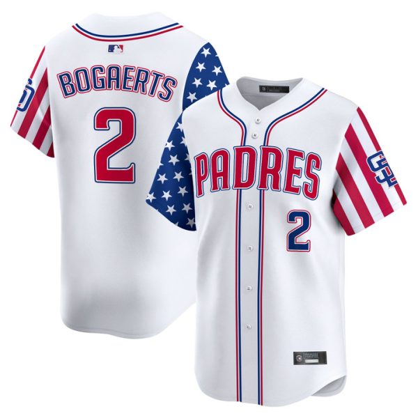 San Diego Padres 2025 Independence Day Vapor Premier Limited Jersey Stitched White Xander Bogaerts