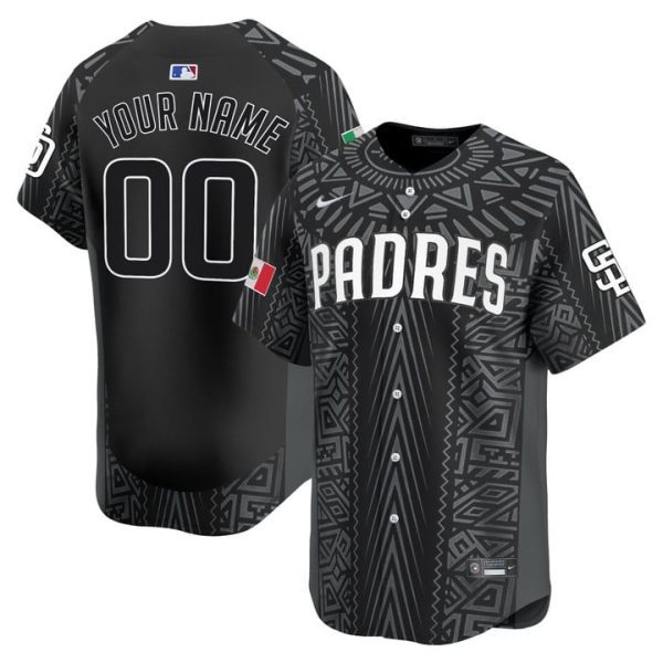 San Diego Padres 2025 Mexican Heritage Vapor Premier Limited Custom Jersey - Stitched Black