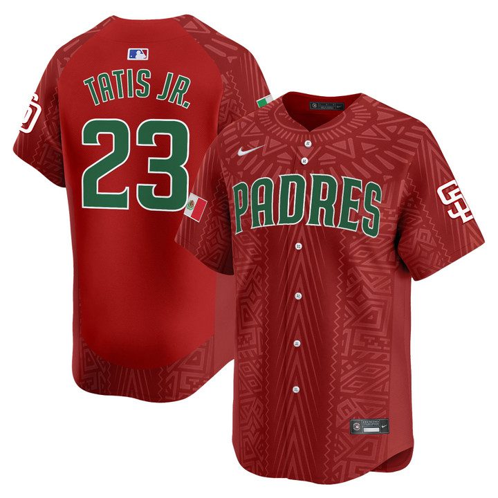 San Diego Padres 2025 Mexican Heritage Vapor Premier Limited Jersey - Stitched Red Fernando Tatis Jr.