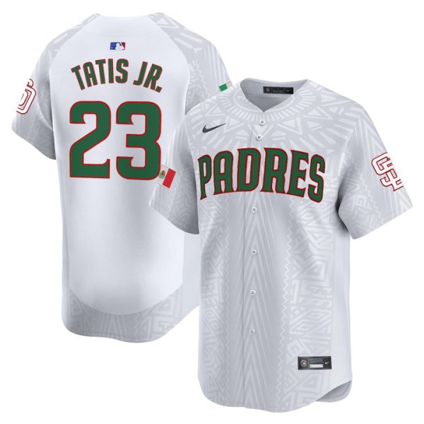San Diego Padres 2025 Mexican Heritage Vapor Premier Limited Jersey - Stitched White Fernando Tatis Jr.