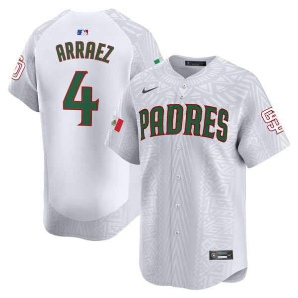 San Diego Padres 2025 Mexican Heritage Vapor Premier Limited Jersey - Stitched White Luis Arraez